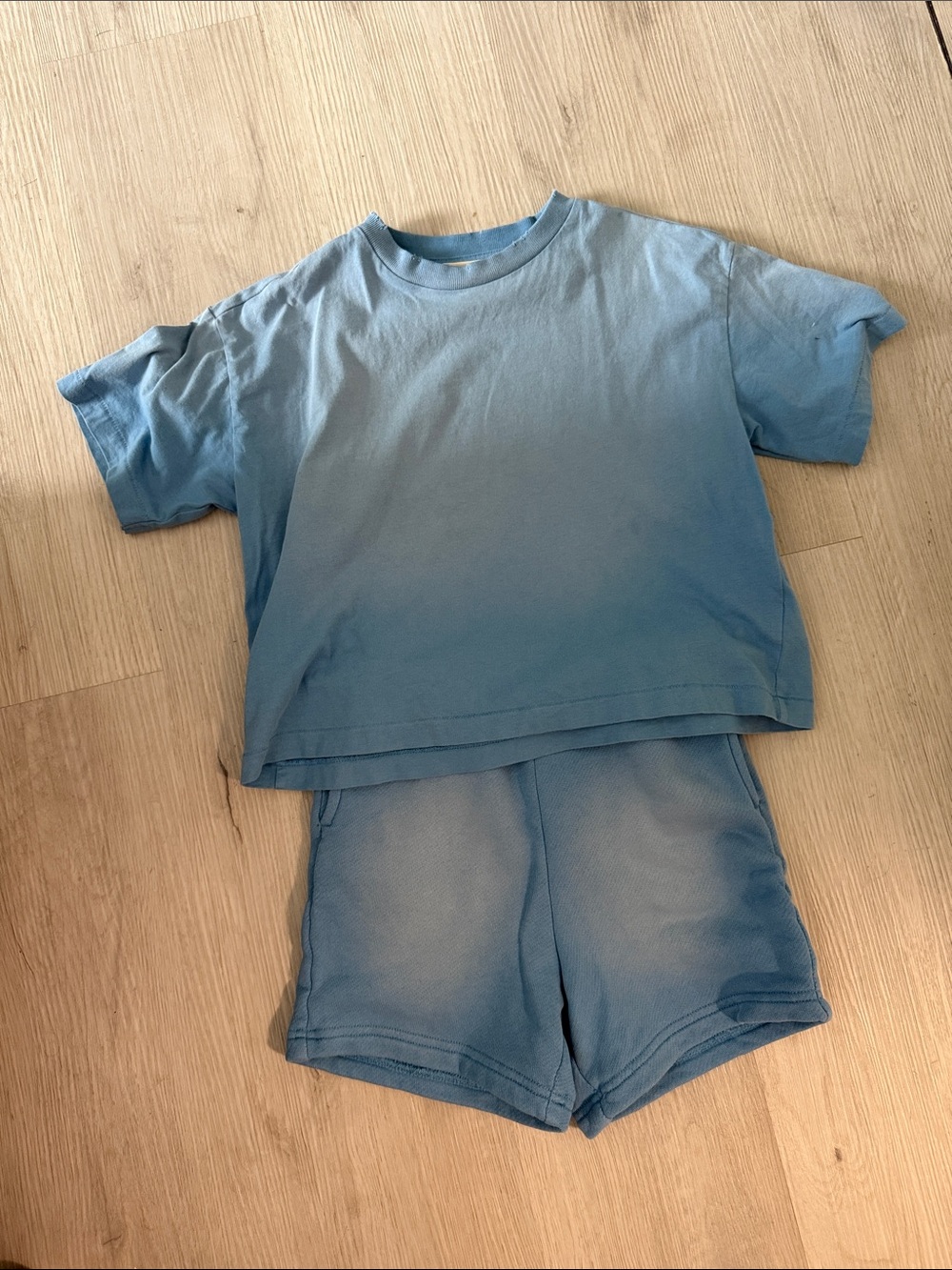 Elwood Light Blue Gradient Tee and Short Set